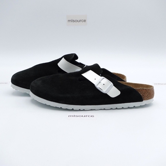 NEW Birkenstock Boston BS Clog Sandal 1025937 Black/White